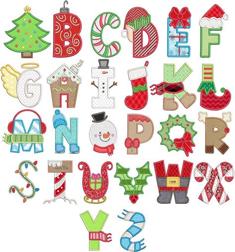 Christmas Applique Alphabet Christmas Applique Designs Christmas