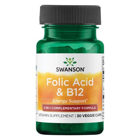 Folic Acid And Vitamin B12 Supplement 1000 Mcg Of Each Swanson