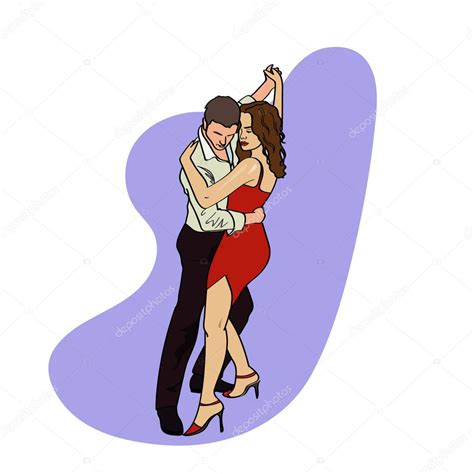 salsa o tango argentino bailando pareja hombre y mujer en vector día internacional del tango 2023