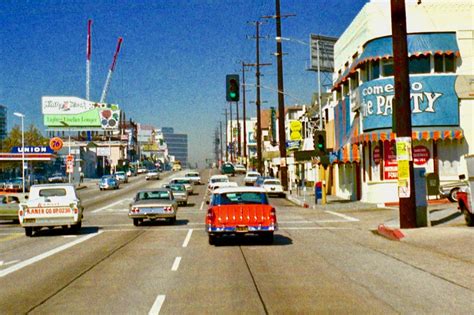 Near Miss Between Vintage Cars Captured In Color Film From 1960s La