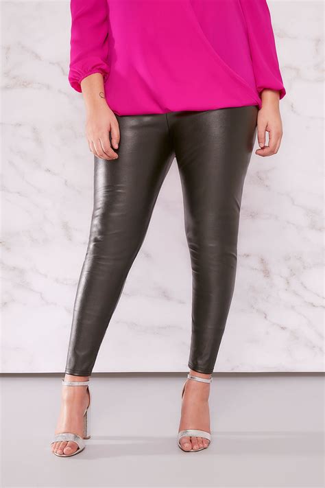 Limited Collection Black Leather Look Pu Leggings Plus Size 16 To 32