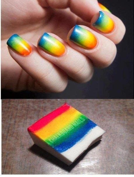 Sponge Rainbow Nail Art Design Nail Art Ombre Ombre Nails Diy Nails