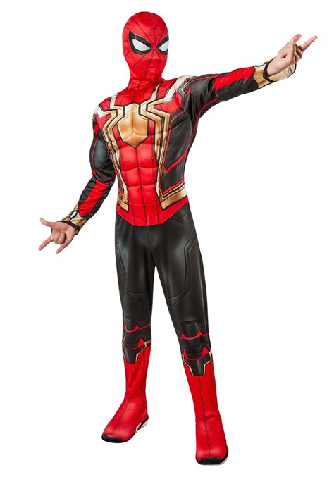 Disfraz De Traje Integrado De Spider Man Para Niños Multicolor Yaxa