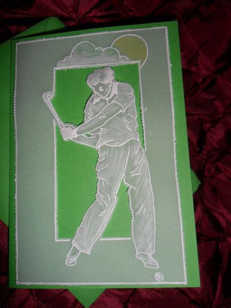 Playing Golf Handmade Card Parchment Craft Birthday Father S Day Dad Brother Son Cards