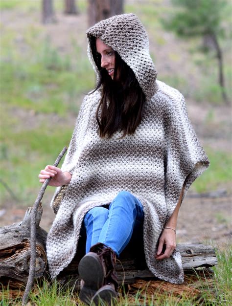 Driftwood Oversized Crochet Hooded Poncho Pattern Mama In A Stitch