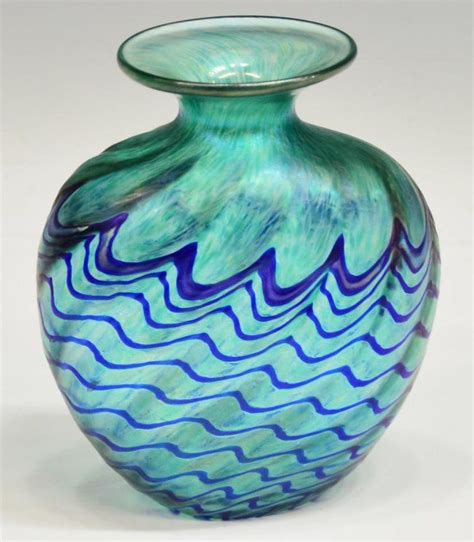 Robert Held Glass Bottles Glass Vase Blown Glass Art Decanters Bottle Art Iridescent