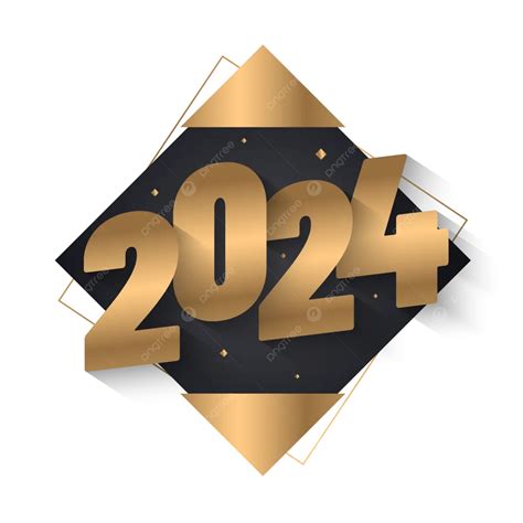 Texto Do Ano De 2024 Em Gradiente Dourado Vetor Png 2024 Texto