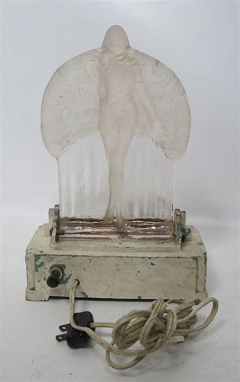 Art Deco Nouveau 1920 S Frosted Pink Glass Figural Nude Lady Table Lamp