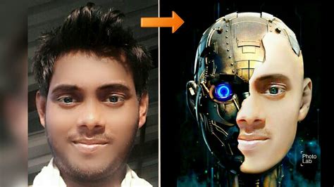Best Half Robot Face Mask Editing Tutorial Photo Lab And Picsart