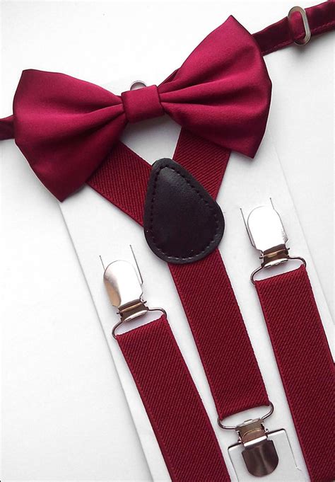 Cool Burgundy Bow Tie And Suspenders References Ibikinicyou