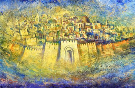 Original Oil Painting Jerusalem Of Gold Alex Levin