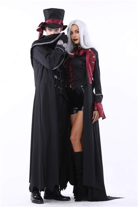 Halloween Vampire Couple Costumes Steampunk Vampiress Uniforms Blood