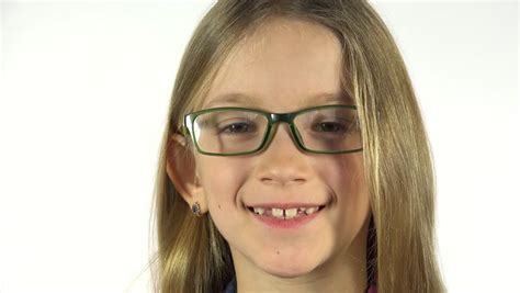 Cute Kid Wearing Glasses And Smiling Stock Footage Video