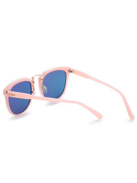 pink lens cat eye sunglasses shein sheinside