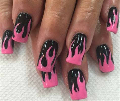 Shes On Fire By Pinky From Nail Art Gallery With Images Fire Nails