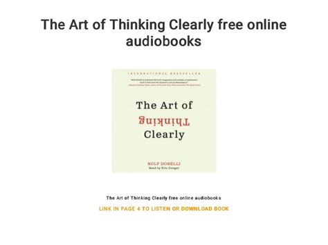 The Art Of Thinking Clearly Free Online Audiobooks