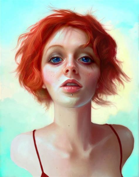 Redhead Beauty By George Patsouras Digital Art Girl Art Girl