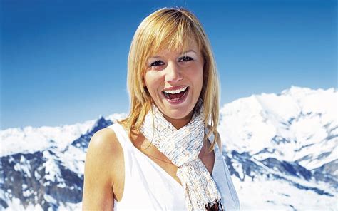 Beautiful Girl Portrait In Alps Alpine Winter Vacation Hd Wallpaper