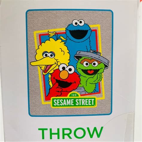 Sesame Street Bedding Sesame Street Throw Elmo Oscar Cookie Monster Big Bird 46 X 6 Blanket