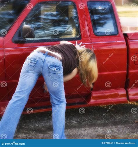 Girl Washing Car Royalty Free Stock Photo Image