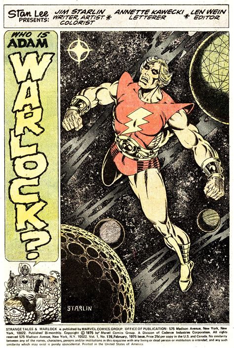 Who Is Adam Warlock From Strange Tales 178 Splash Page By Jim Starlin