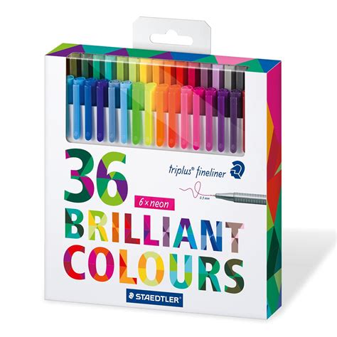 Staedtler Color Pen Set Set Of 36 Assorted Colors Triplus Fineliner Pens