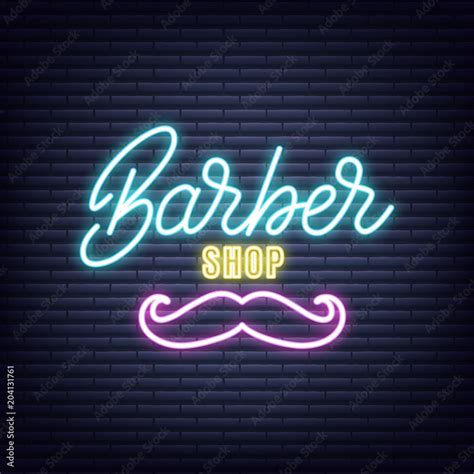 Barber Barber Shop Neon Sign Neon Glowing Signboard Banner Design