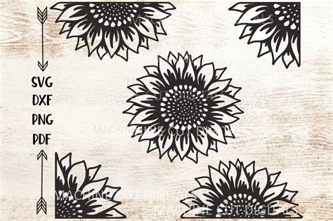 1304 Cricut Stencil Sunflower Free SVG Cut Files SVGFly Images For