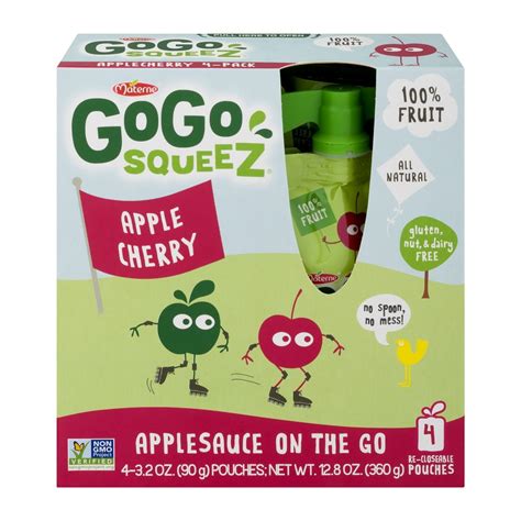 Gogo Squeez Applecherry Applesauce On The Go 4 Ct