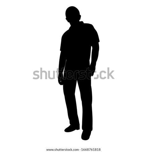 Silhouette Man Standing Stock Vector Royalty Free 1668761818