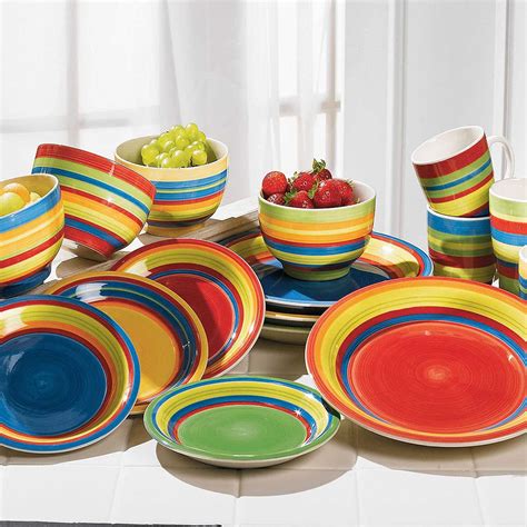 Brylanehome Santa Fe 16 Pc Hand Painted Stoneware