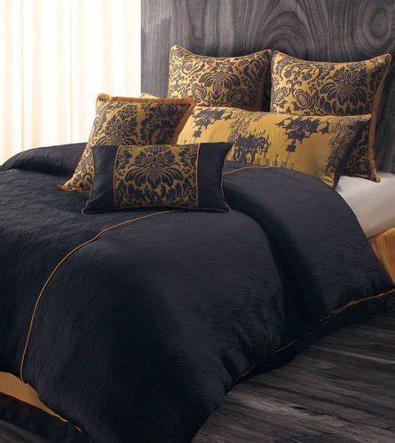 Not only bedroom sets black, you could also find another pics such as grey bedroom sets, queen bedroom sets, purple bedroom sets, country bedroom sets, tufted bedroom sets, ivory bedroom sets, clearance bedroom sets, red bedroom sets, canopy bedroom sets, luxury. 9pc Luxury Bedding Set Bed in A Bag Comforter Sets Black Gold Damask Jacquard Accented HC47440 ...