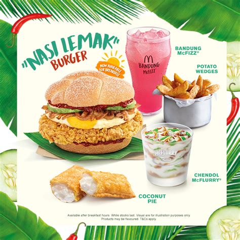 The nasi lemak burger by mcd is slated for release on the 26th of april, which is very, very soon. Home - McDonald's®