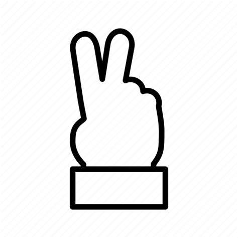 Hand Point Sign Victory Icon