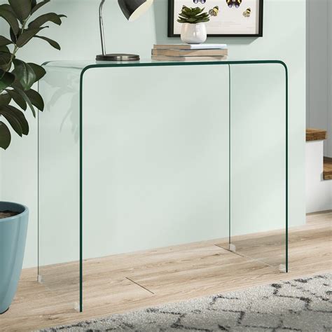 Place your photos, certificates, ceramics, and vases, or any other prized items on the table. Hokku Designs Bent Glass Console Table & Reviews | Wayfair ...