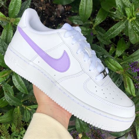 Nike Air Force 1 Custom Sneakers Hand Painted Lilac Etsy