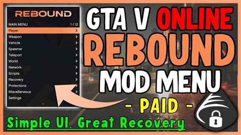 Rebound Mod Menu Paid Gta V Mod Menu Simple Ui Lots Of Options