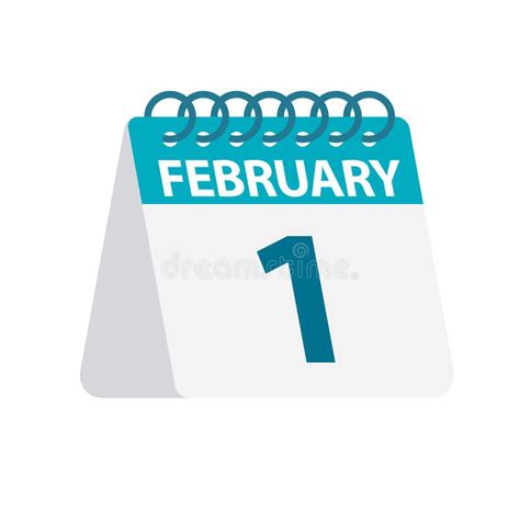 February 1 Calendar Icon Vector Illustration Of One Day Of Month