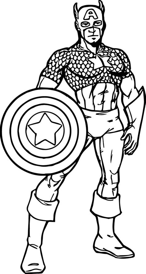 Captain America Power Cartoon Coloring Page