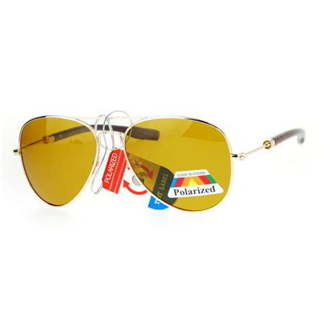 Sa106 Sa106 Anti Glare Polarized Lens Classic Wire Metal Rim Aviator Mens Sunglasses All Gold