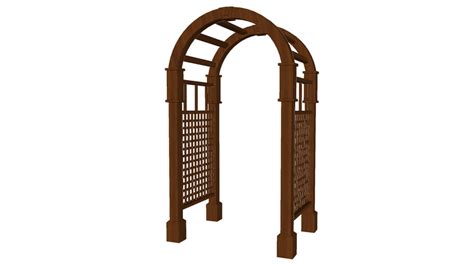 Wood Arched Arbor Detailed 3d Warehouse