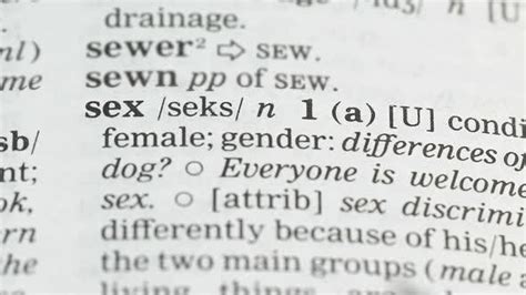 Sex Word Pointed In English Dictionary Gender Relations Disease Prevention Stock Video
