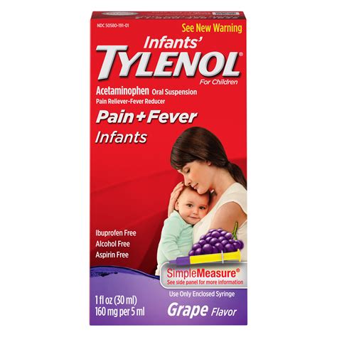 Tylenol Infants Acetaminophen Liquid Medicine Grape 1 Fl Oz