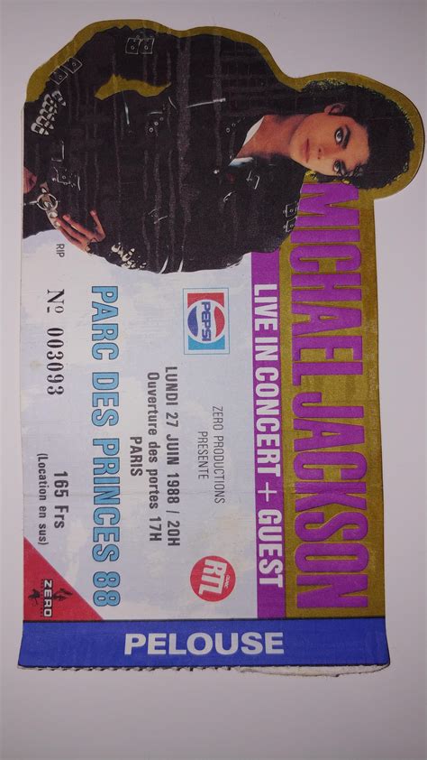 I Still Have This Ticket From 1988 Live Concert Of MJ In Paris It S