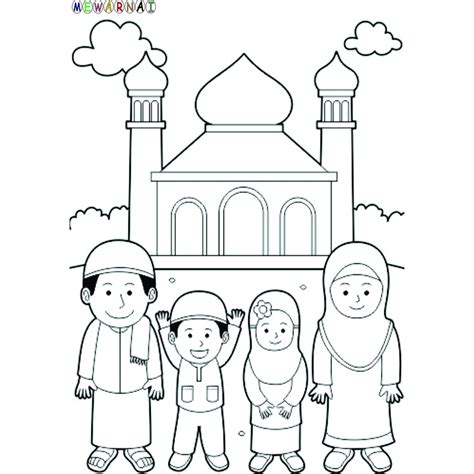 Mewarnai Gambar Anak Muslim Pulp