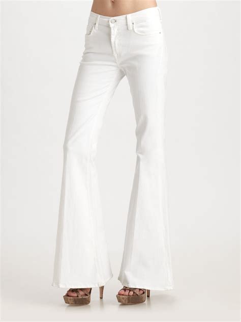 7 For All Mankind Bell Bottom Jeans In White Lyst