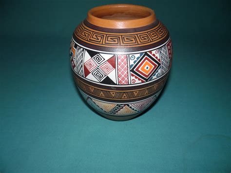 Peru Inca Geometric Pottery Vase Vessel Peruvian Ceramic Cuzco Folk Art