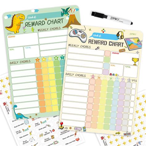 Buy Magnetic Chore Chart For Kids Behavior 2 Pack Reward Chart For