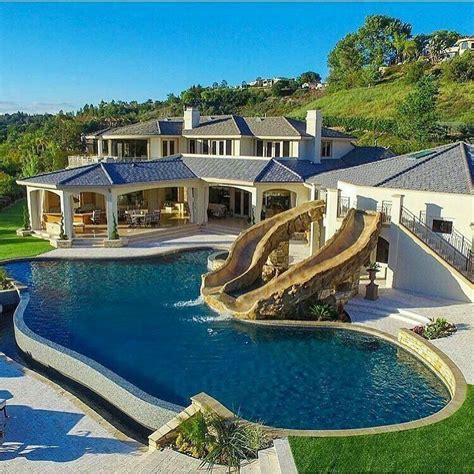 With a nice variety of home plans with a pool to choose from, you will have no trouble finding the perfect design. Dream house with huge pool & waterslides | Mansions, Dream ...