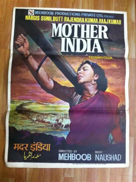 Mother India 1957 Orig Vintage Rare Bollywood Film Poster Art India